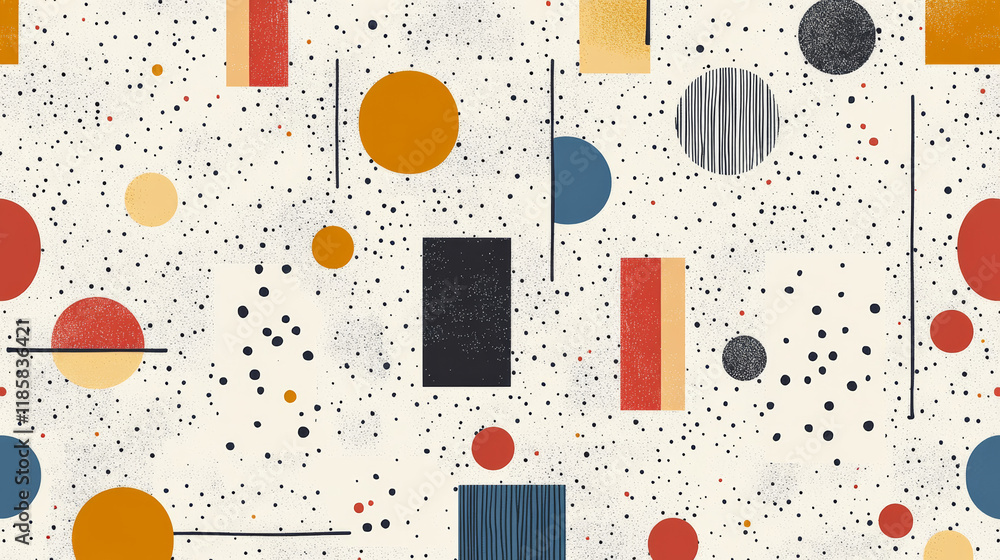 Poster memphis geometric minimal shapes seamless pattern. abstract background with line doodles, memphis co