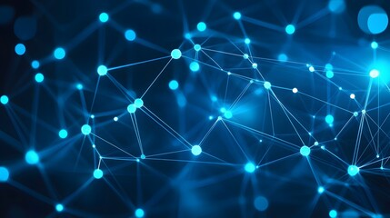 Obraz premium Abstract Blue Network Connection