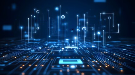 Obraz premium Futuristic Digital Network Technology Abstract Background