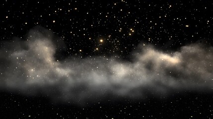 Obraz premium Celestial Night Sky Dark Clouds Stars and Glimmering Dust