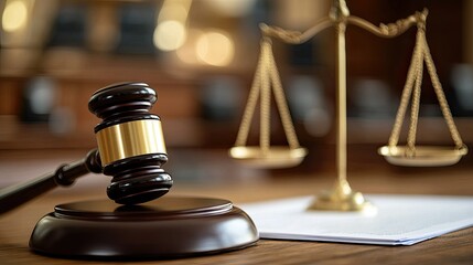 Gavel and Scales of Justice: Symbol of Law and Order