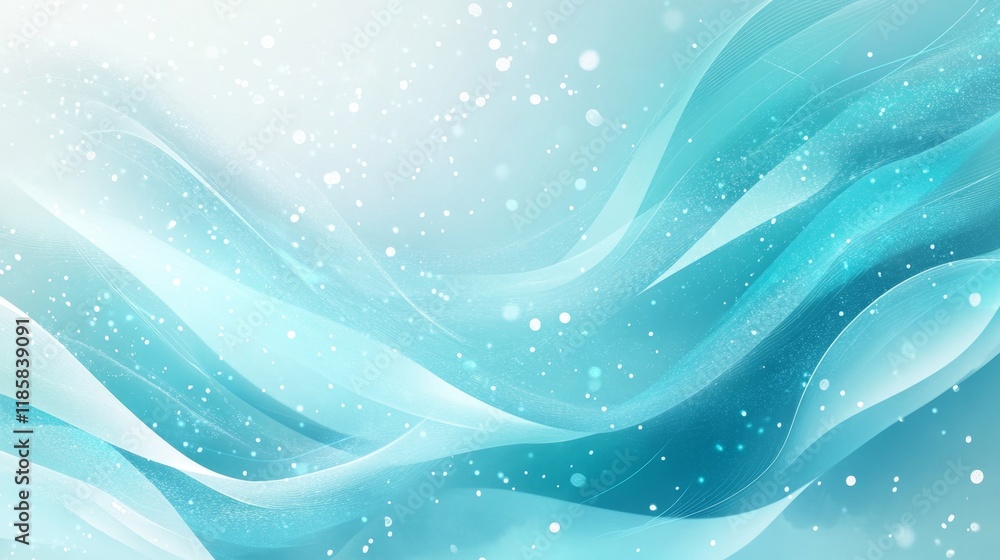 Poster ethereal flowing waves with soft light and bokeh effect background