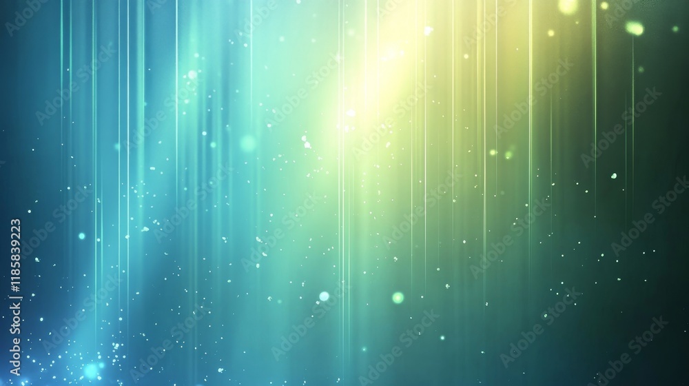 Poster colorful light rays with soft particles and gentle gradients