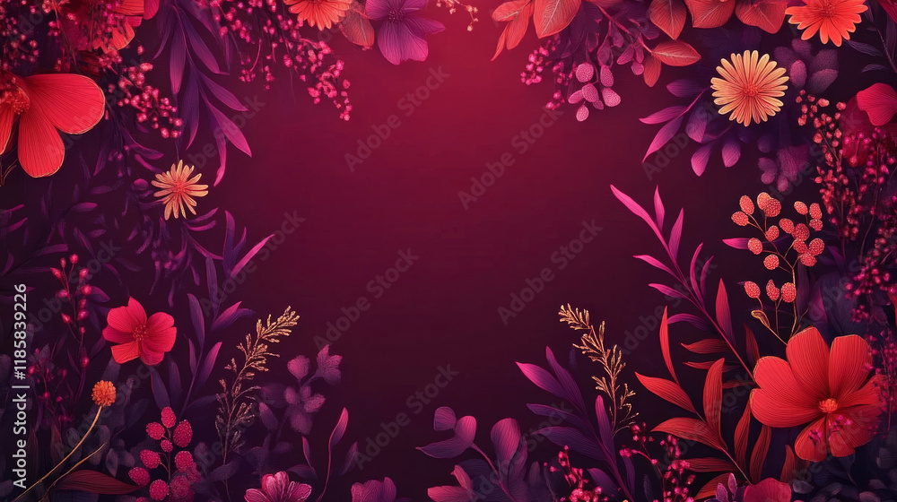 Poster abstract flower background with decoration elements for seasonal design. vector version also availab