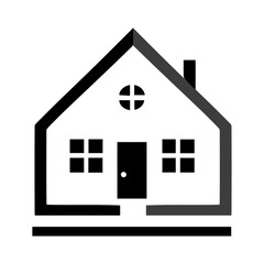 icon illustration logo house minimalist white background.