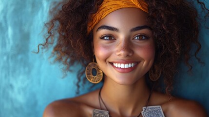 Smiling Fortune Teller with Tarot Cards