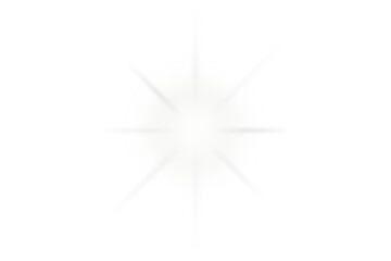 White glowing light flare and starlight sparkle effect isolated on transparent background. Shiny light beams, starburst, magic glow, and festive design elements. Flashlight and galaxy overlays