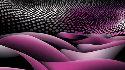 Fototapeta premium Abstract Pink Black Wave Background Dotted Pattern Modern Design
