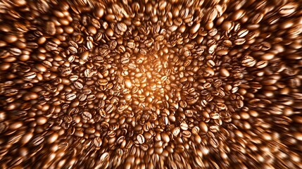 Roasted coffee beans background, close-up.