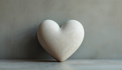 Obraz premium Stone Heart on Grey Background