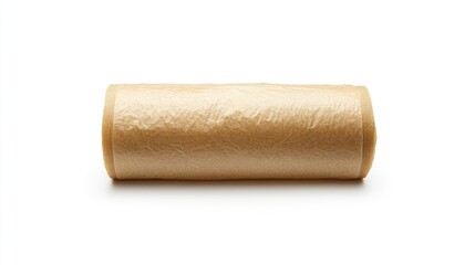 Fototapeta premium Brown Kraft Paper Roll Isolated on White Background for Packaging and Crafting Projects