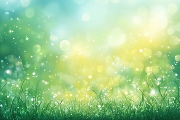 Obraz premium Bright and Sunny Blurred Landscape of a Meadow with a Soft Focus Background and Bokeh Effect for Tranquil Nature Imagery