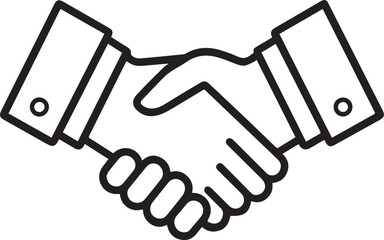 Obraz premium Handshake icon Simple thin outline.Handshake icon illustration white background.