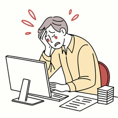 This is a man working on computer