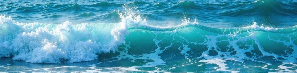 Fototapeta premium Rolling blue sea, frothy whitecaps, textured surface , calm, design