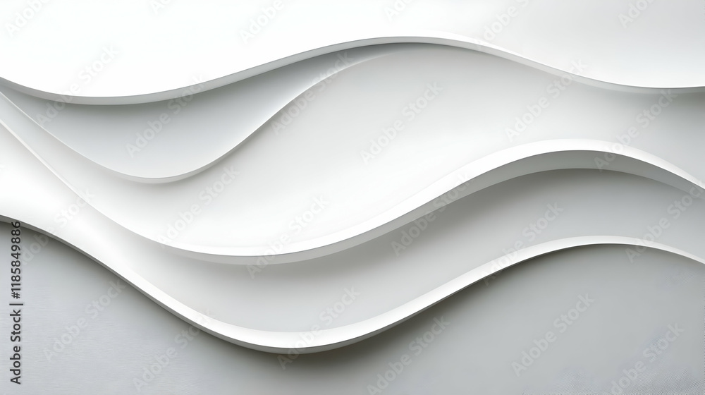 Poster white abstract waves flow smoothly across background