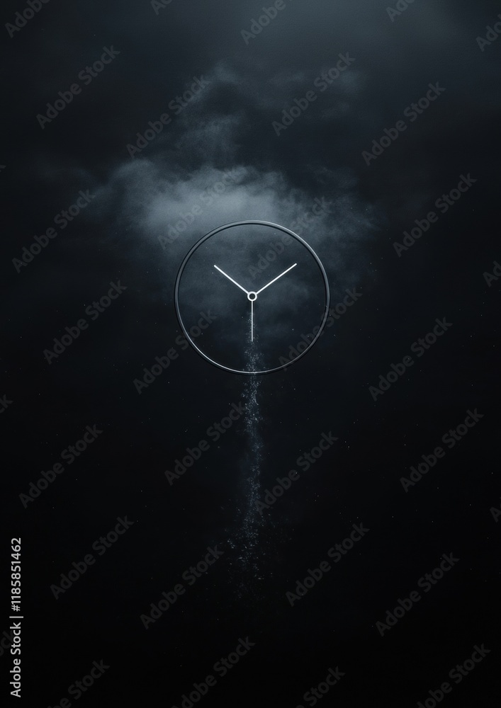 Poster a clock with the hands at the numbers 12 and 6