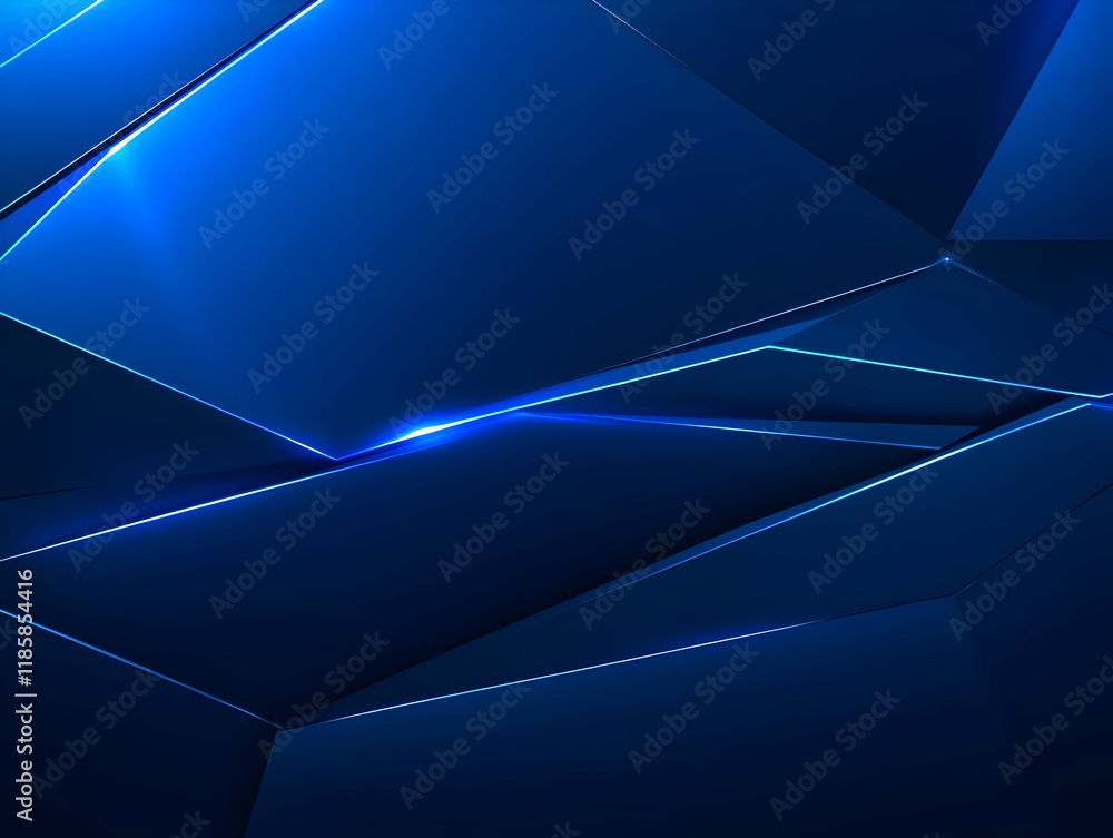Poster blue abstract background creates dynamic shapes with light