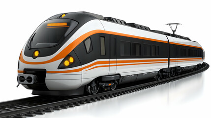 Fototapeta premium Modern High-Speed Train Travels Smoothly on Tracks