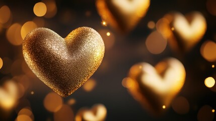Obraz premium Golden Hearts: A Sparkling Celebration of Love
