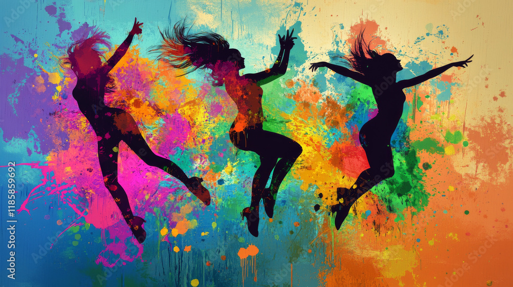 Poster dance urban graffiti design on blobs background. jpeg version also available