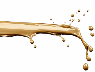 Liquid Chocolate Splash, Dripping, Flowing Visually on White Background