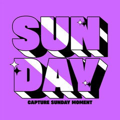 Streetwear typography sunday illustration template design