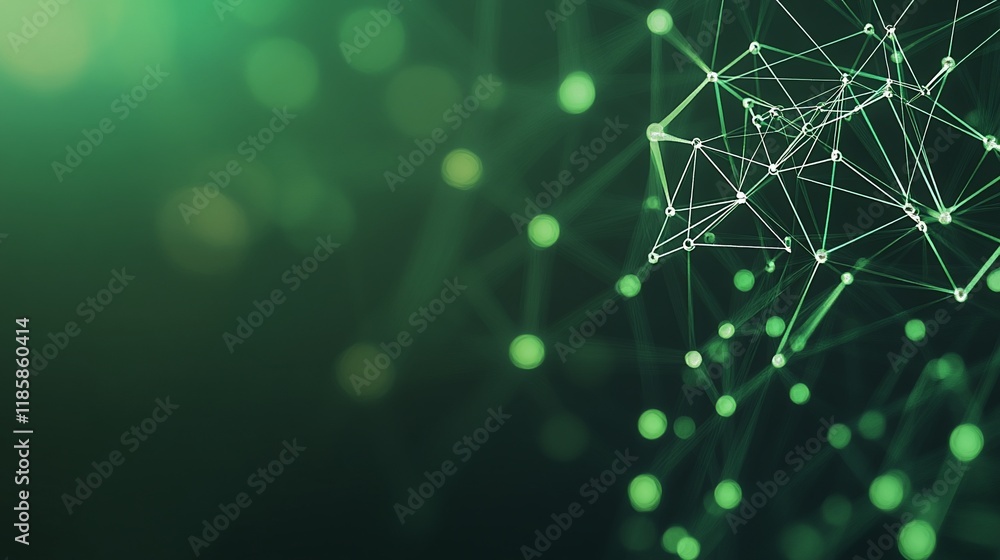 Poster abstract green network connection background.