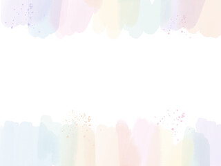 colorful  watercolor pastel cotton candy rainbow splash horizontal  frame background