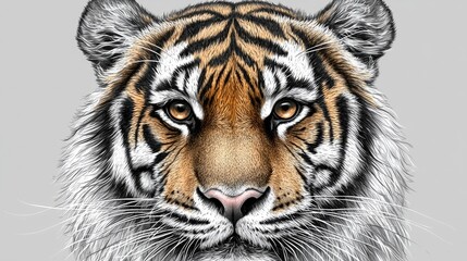 Fototapeta premium Magnificent Tiger Close-up: A Captivating Portrait of a Powerful Predator in the Wild