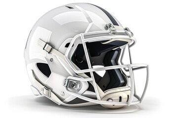Generic White Football Helmet Representing Safety Isolated on White Background