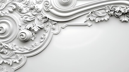 Intricate White Ornate Floral Wall Decor Design