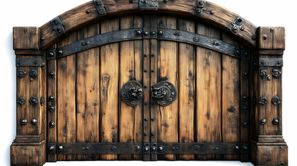 Fototapeta premium Old Wooden Door Opens into Mystery and Intrigue