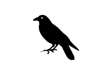 Obraz premium Black Bird Minimalist Vector Art, Modern Crow Vector Illustration