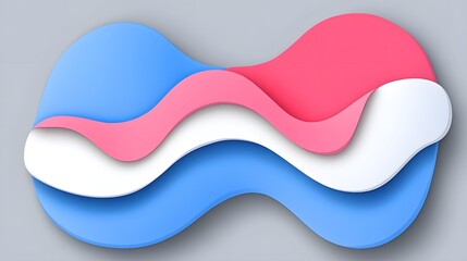 Abstract Wavy Background  Blue  Pink  White Layers