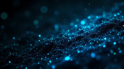 Streams of digital data create a vibrant visual effect in a dark environment, illustrating technology and innovation.