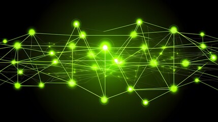 Obraz premium Green Network Connection Abstract Background