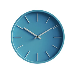 Blue Clock 3D Rendered Isolated on Transparent Background