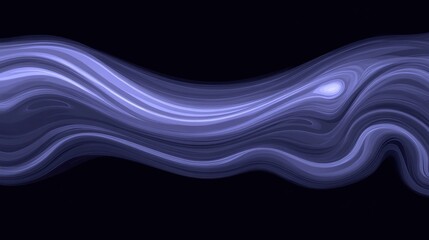 Obraz premium Abstract swirling purple and blue wave pattern on black background.