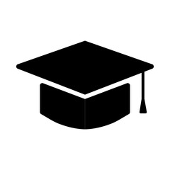 cap icon or university hat icon isolated on transparent background