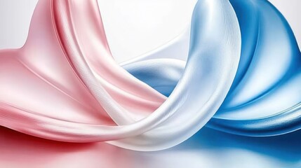 Fototapeta premium Abstract swirling pink and blue silk fabric.