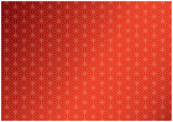 和風_麻の葉柄の背景_レッド