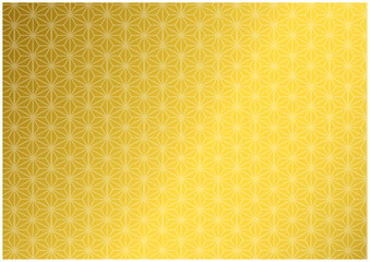 和風_麻の葉柄の背景_ゴールド