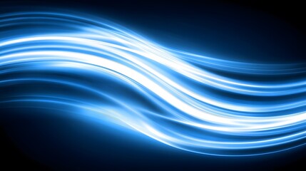 Naklejka premium Abstract Blue Wave Background Light Swirls Glowing Lines