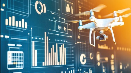 Drone flight data displayed on a digital screen.