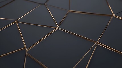Abstract Dark Gray Geometric Background with Gold Lines