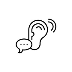 Active listening icon simple vector symbol