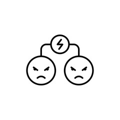 Angry people conflicts icon simple vector symbol