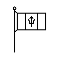 Barbados country flag icon simple vector symbol