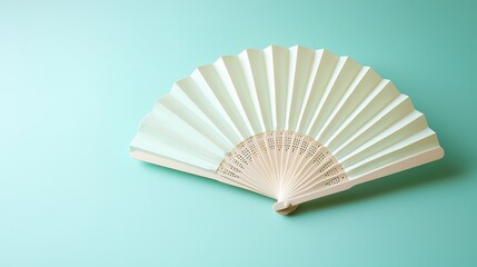 Light Green Handheld Paper Fan